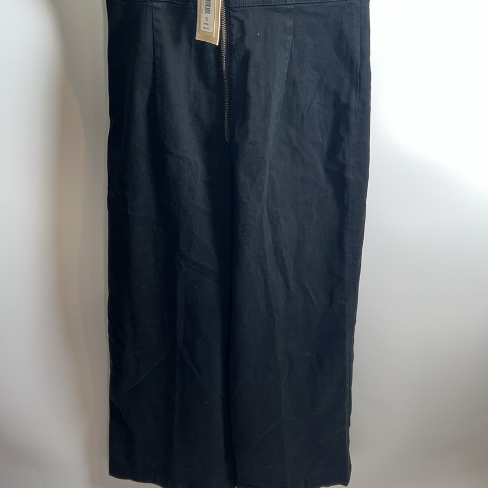 ❤️NWT ALICE+OLIVIA JEANS KINLEY TIE SHOULDER BLACK DENIM GAUCHO JUMPSUIT SIZE 30 - Picture 10 of 13